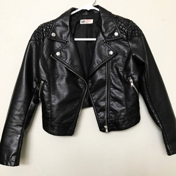 h&m girls leather jacket